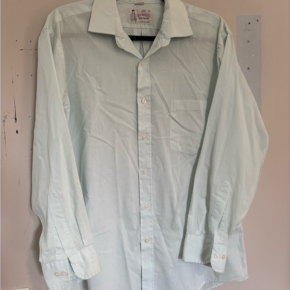 Van Heusen Light Mint Green Long-Sleeve Dress Shirt